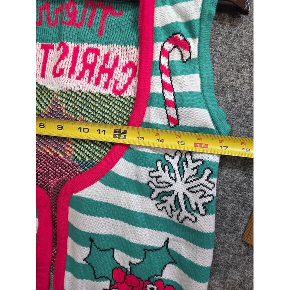 Claires Women's Ugly Sweater Vest One Size Light Up Merry Christmas Poo You - Picture 10 of 12